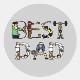 Adesivo Vinheta de texto divertida do esporte de melhor Pa