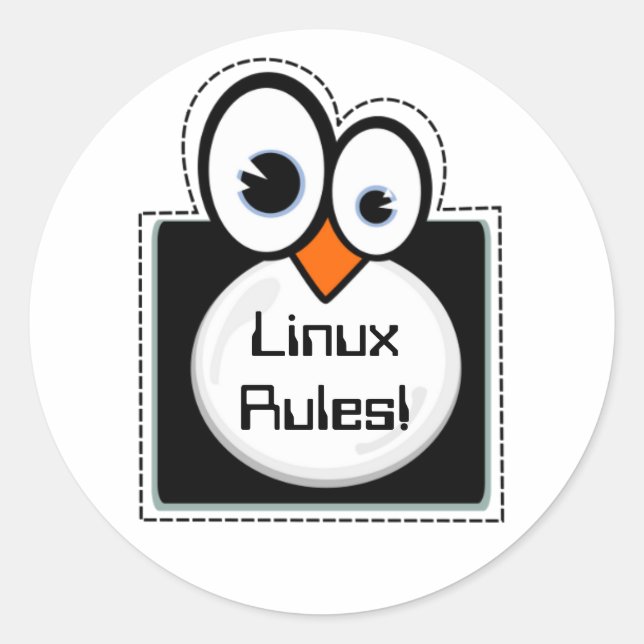 Adesivo Vinheta de Texto Personalizado de Quadro de Pingui (Frente)