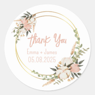 Adesivo Vinheta de Texto Personalizável Floral de Cores Aq