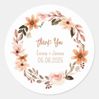 Adesivo Vinheta de Texto Personalizável Floral de Cores Aq