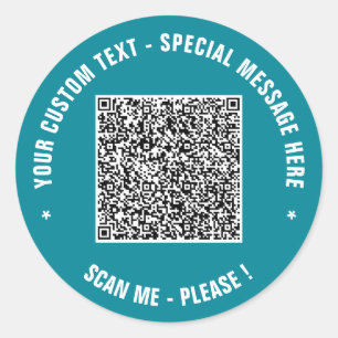 Adesivo Vinheta de texto QR personalizada Modelo das suas