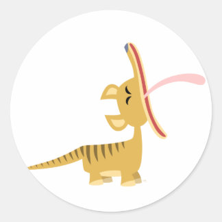 Adesivo Vinheta de Thylacine, de cor branca