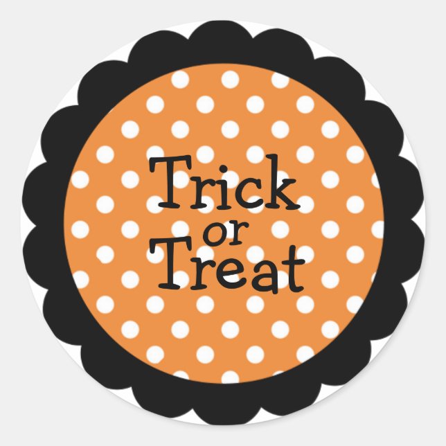 Adesivo Vinheta de Trick ou Tratar Halloween - Personalizá (Frente)
