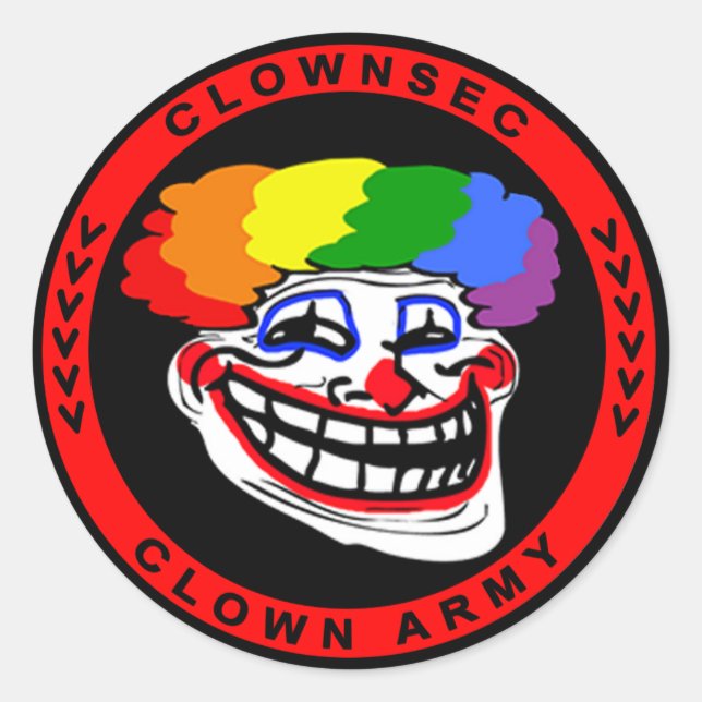Adesivo Vinheta de Troll do Clownsec (Frente)