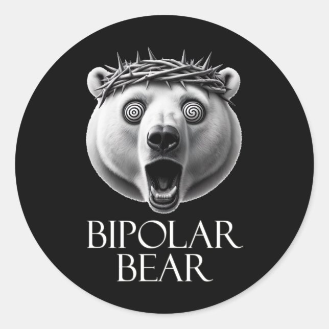 Adesivo Vinheta de Urso Bipolar (Frente)