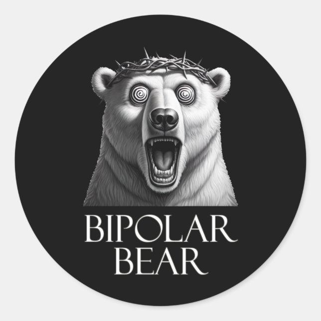 Adesivo Vinheta de Urso Bipolar1 (Frente)