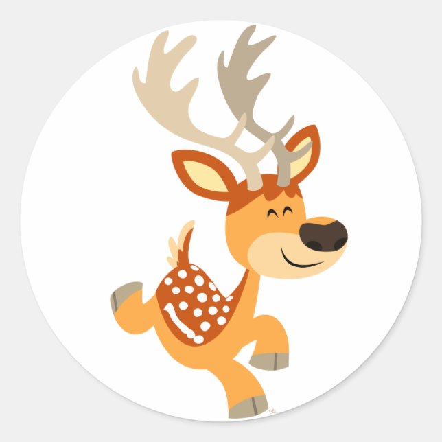 Adesivo Vinheta de veados de dobra de pastilha de desenho  (Frente)