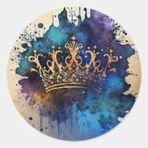 Vinheta de vedação da Crown de Aquarela Regal