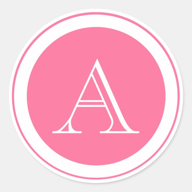 Adesivo Vinheta de vedação de Envelop, de monograma rosa (Frente)