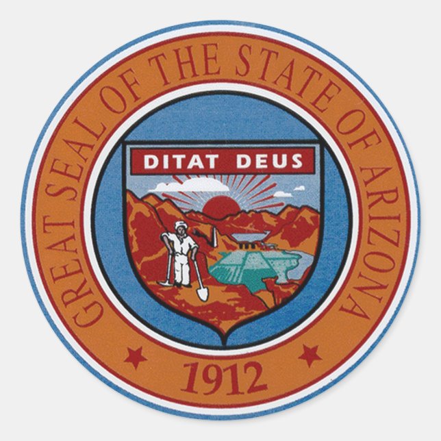 Adesivo Vinheta de vedação do estado da arizona (Frente)