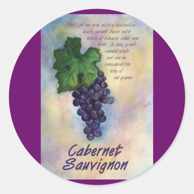 Adesivo Vinheta de vinho Cabernet Sauvignon (Frente)