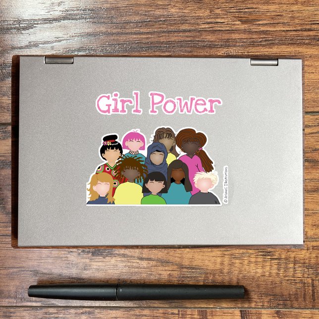 Adesivo Vinheta de Vinil (Girl power vinyl sticker . )