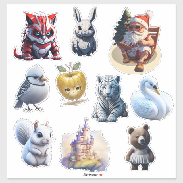 Adesivo Vinheta de vinil com corte personalizado aleatório (Folha)