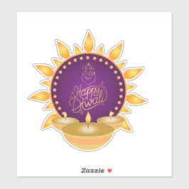 Adesivo Vinheta de Vinil com Corte Personalizado de Diwali