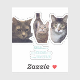 Adesivo Vinheta de vinil com corte personalizado de gatos