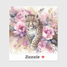 Vinheta de vinil com corte personalizado de leopar