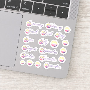 Adesivo Vinheta de vinil com corte personalizado do mês de