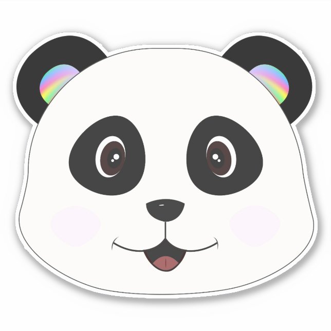 Adesivo Vinheta de vinil com corte personalizado Panda Fac (Frente)