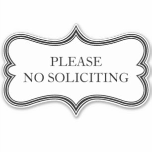 Adesivo Vinheta de vinil com Ornamentado "SEM SOLICITAÇÃO"