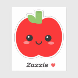 Adesivo Vinheta de vinil com rosto de maçã em forma de bic