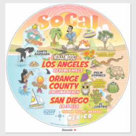Adesivo Vinheta de vinil de corte personalizado do SoCal P