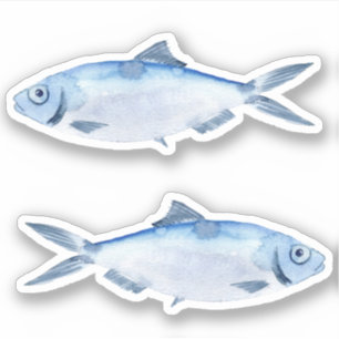 Adesivo Vinheta de vinil de peixe azul de aquário