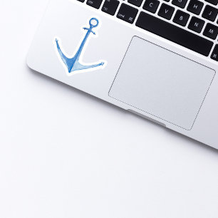 Adesivo Vinheta de vinilo azul-rustica com âncora de barco