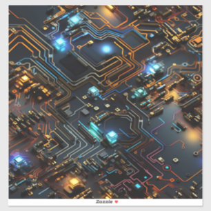 Adesivo Vinheta de vinilo com circuito eletrônico