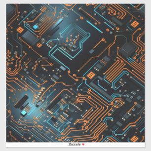 Adesivo Vinheta de vinilo com circuito eletrônico