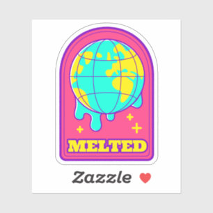 Adesivo Vinheta de vinilo derretido na Terra