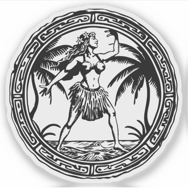 Adesivo vinheta de vinilo Hula Dancer (Frente)