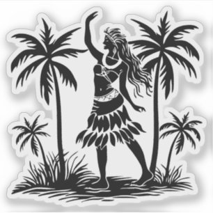 Adesivo vinheta de vinilo Hula Dancer