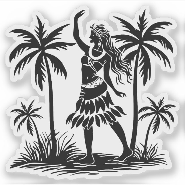 Adesivo vinheta de vinilo Hula Dancer (Frente)