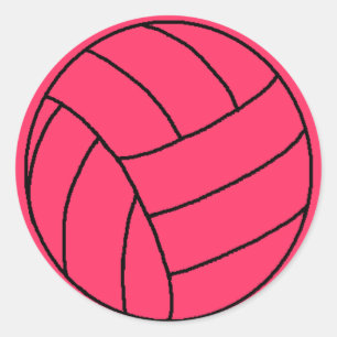 Adesivo Vinheta de Voleibol Rosa