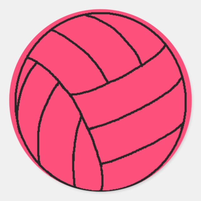 Adesivo Vinheta de Voleibol Rosa (Frente)