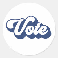 Vinheta de Voto Azul com Estilo Retroativo