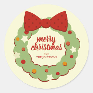Adesivo Vinheta de Wreath de Natal Retroativa