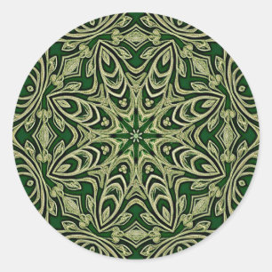 Adesivo Vinheta Decorante Dourada Verde