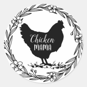 Adesivo Vinheta decorativa de wreath de frango