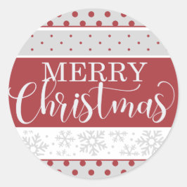 Adesivo Vinheta decorativa vermelha e branca feliz Natal