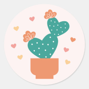 Adesivo Vinheta Dia de os namorados Cactus Cuja