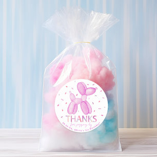 Adesivo Vinheta do animal do Balão Rosa