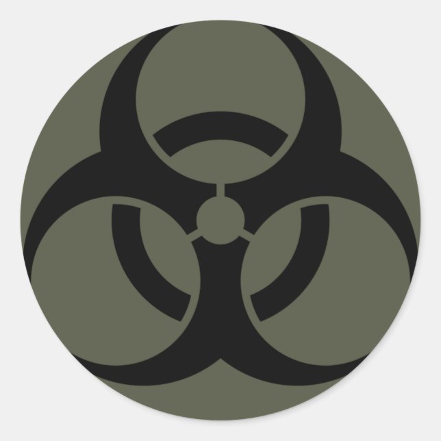 Adesivo Vinheta do Boné de escopo, Risco biológico em pret (Frente)