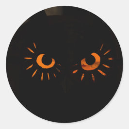 Adesivo Vinheta do Dia das Bruxas com Olhos Laranja