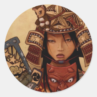 Adesivo Vinheta do diabo Samurai Girl