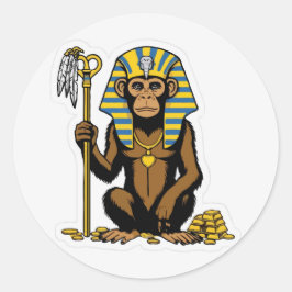 Adesivo Vinheta do Dourado tesouro do Baboon egípcio