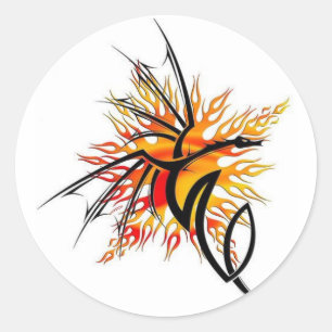 Adesivo Vinheta do Dragão de Fogo
