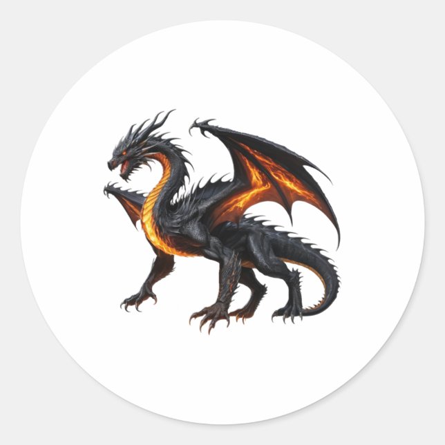 Adesivo Vinheta do Dragão Negro (Frente)