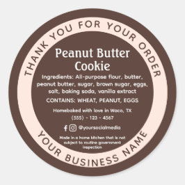 Adesivo Vinheta do Ingrediente do Bolo de Comida de Algodã