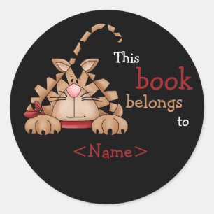 Adesivo Vinheta do Livro de Gatos